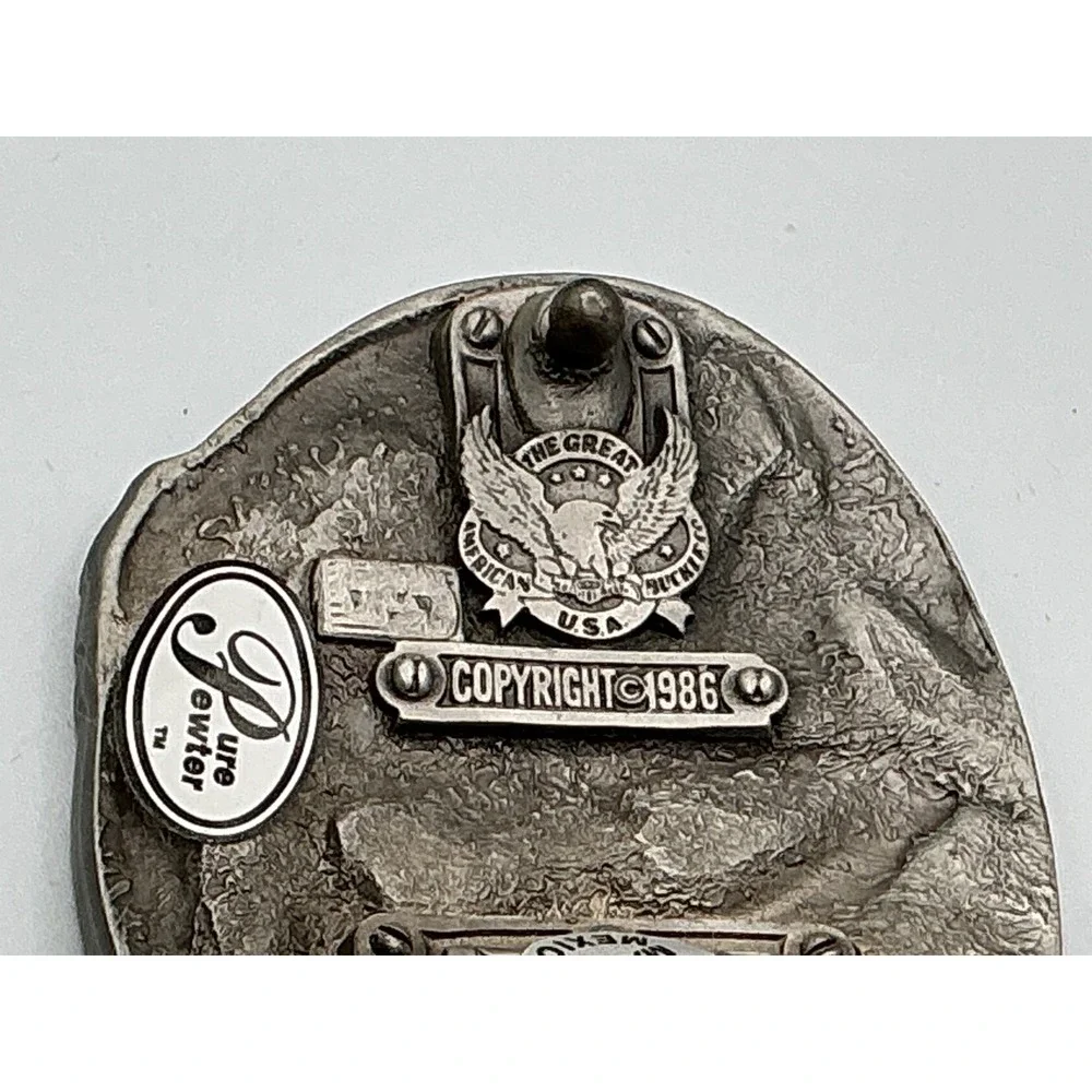 Vintage 1986 The Great American Buckle Co Linesman Pewter Belt Buckle 1809‎ Mens